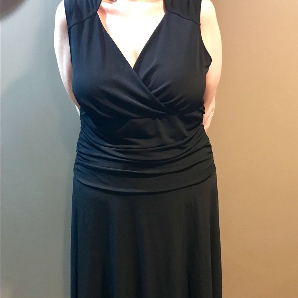 Black slimming dress.
